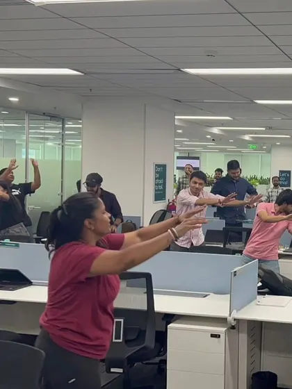 Employees at Sinch fully engaged in the choreography during our corporate wellness session. My routines are simple, fun, and designed to get everyone moving, regardless of their dance experience.