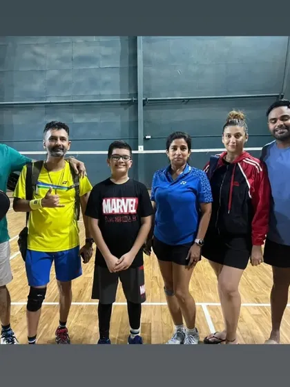 Our co-founder and events head, Dr. Arlene Ghosh, with her team after winning the Team Championship Badminton Trophy organized by the Rotary Club.
