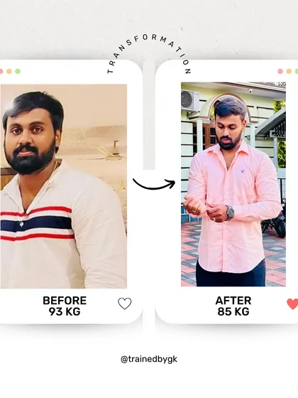 This is a testament to what couples can achieve when they train together. Sachin lost over 8 kg, but more importantly, he and his wife Harshitha built a stronger, healthier lifestyle side by side. My couples training program is designed to create a shared goal and a powerful support system.