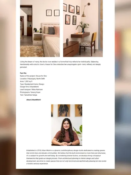 The feature included a fact file of the project and a little bit about my design studio and philosophy.