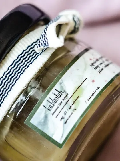 The 'Ang' body butter, with its lovely striped ribbon, makes a beautiful and thoughtful gift.