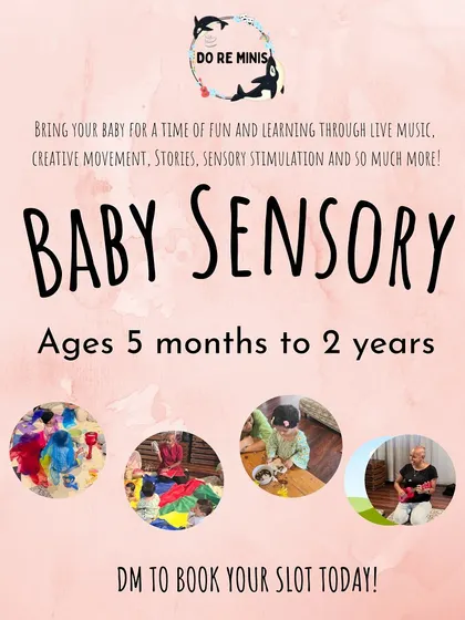 My Baby Sensory classes are for ages 5 months to 2 years and are designed to light up the building blocks of cognitive and emotional skills. It's a wonderful chance to bond with your baby and fellow caregivers.