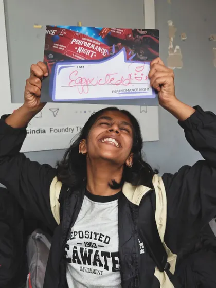 "Eggcited!" We love the creative energy our community brings, both on and off the stage. The hype for Performance Night is contagious.