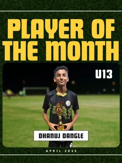 Dhanuj Dangle, the U13 Player of the Month for April 2025.