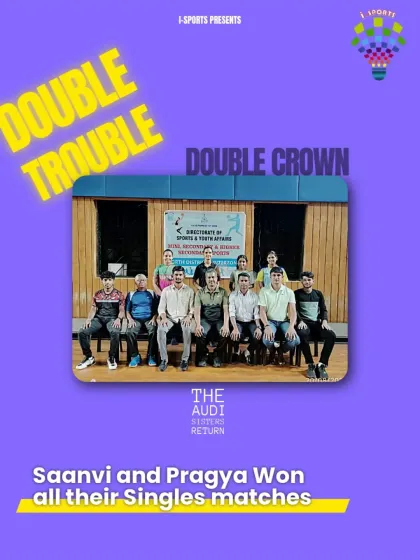 Double trouble, double crown. Saanvi and Pragya dominated the court, winning all their singles matches to secure a double crown, a true display of their determination.