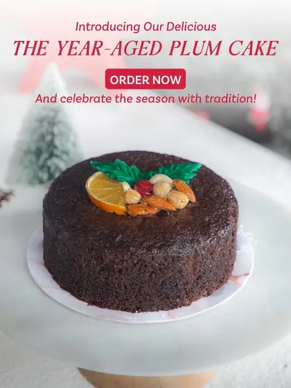 Introducing my delicious Year-Aged Plum Cake. Order this slice of tradition to celebrate the season.