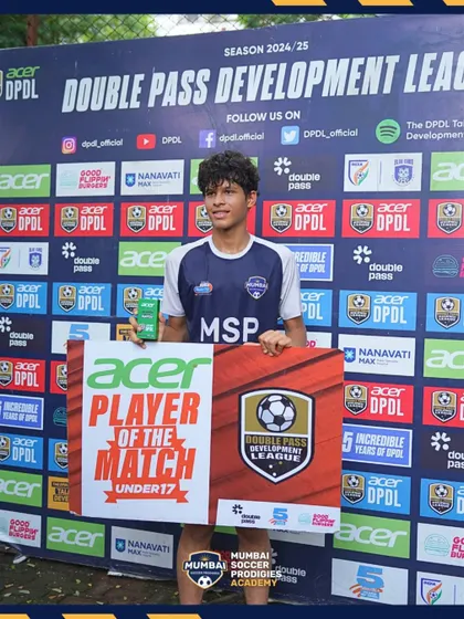 A player receives the Player of the Match award after a standout performance.
