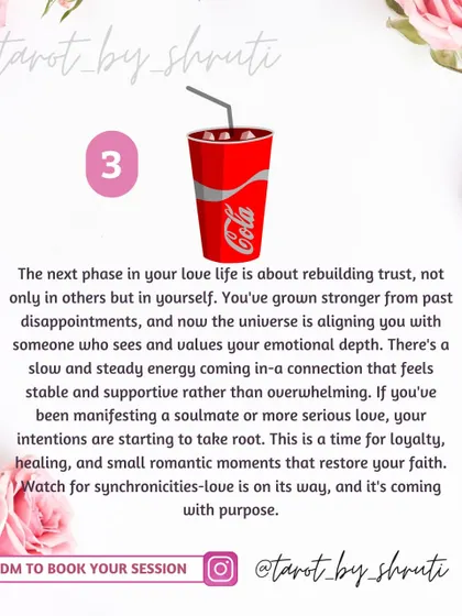 A fun 'Pick a Pile' with food items. This reading gives you a message about your love life, whether it's heading towards emotional clarity, a test of the heart, or rebuilding trust.