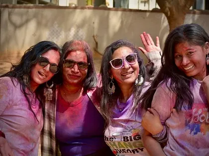 A happy group of friends enjoying the Holi party. My events are perfect for creating lasting memories with your loved ones.