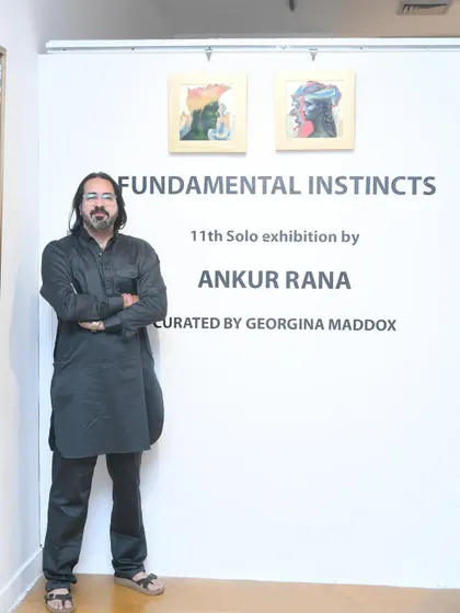 A photo from the opening day of "Fundamental Instincts." It's a humbling experience to stand next to your name on the gallery wall.