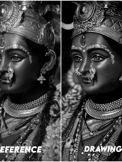 A side-by-side comparison of the reference photo and my final drawing of Matarani. It shows how I translate a photo into a hyper-realistic pencil artwork.