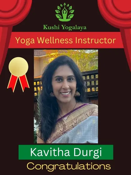 Celebrating Kavitha, who has successfully completed her Yoga Teacher Training and is now certified by the Yoga Certification Board, Ministry of Ayush, Govt. of India.