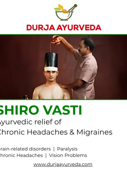 Shiro Vasti is an ancient healing therapy for modern ailments. It provides relief from chronic headaches, migraines, and vision problems by holding medicated oil on the head to restore balance.