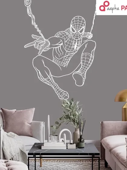 A Spiderman wall art design, perfect for a young superhero fan's bedroom. The clean line art gives it a modern and stylish look.