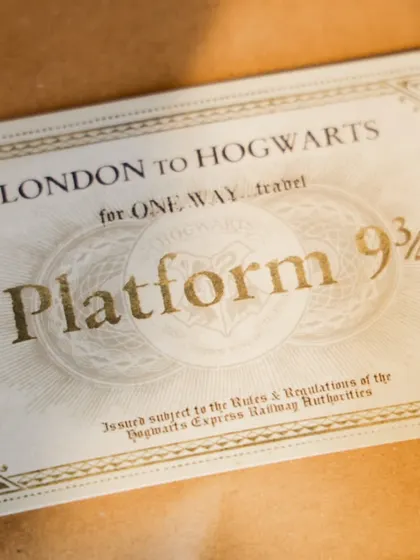 The iconic Platform 9¾ ticket I include with my Harry Potter themed gifts to make the experience feel truly authentic.
