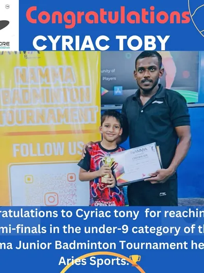 Congratulations to Cyriac Toby for reaching the semi-finals in the under-9 category. A great performance in a tough competition.