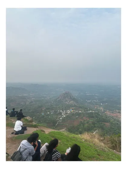 The view from the top of Huthridurga, looking out over the surrounding landscape. It is a rewarding sight after an early morning climb.