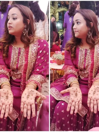A very simple and minimal design for a client. The small motifs on the palm are perfect for someone trying henna for the first time or who wants just a touch of decoration.