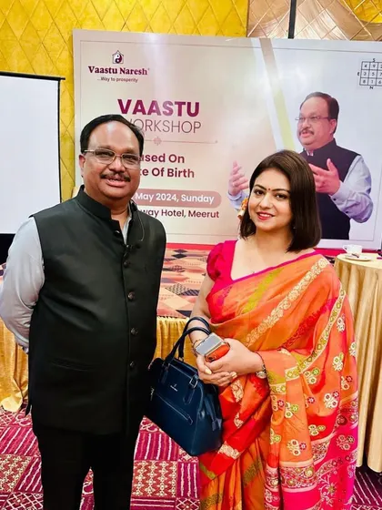 A photo with my guru, Shri Naresh Singal ji, at the Vastu workshop. His guidance has been invaluable in deepening my understanding of this ancient science.