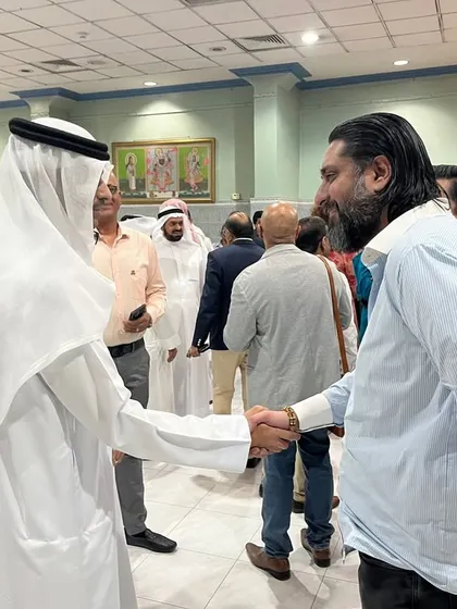 We were deeply honored to be felicitated at the 'THMC Connect' event in Bahrain. Here I am meeting with esteemed guests and partners.