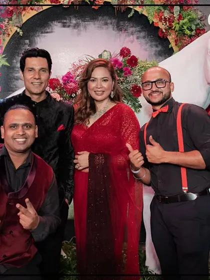 Our team with actor Randeep Hooda and his bride at their wedding reception. It is always a pleasure to serve at such special and star-studded occasions.