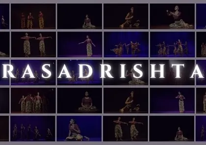 A collage showcasing the many moods and moments from our 'Rasadrishta' show, a celebration of Indian classical dance and storytelling.