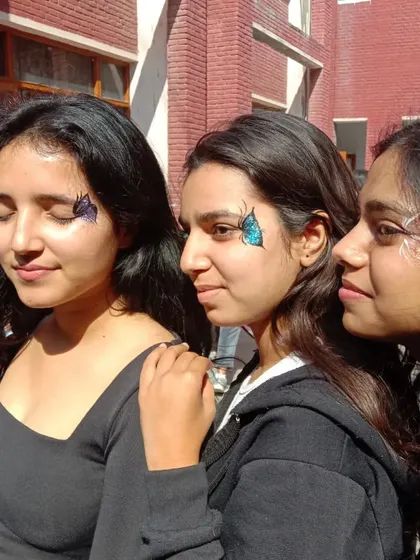 A trio of friends, each with their own unique butterfly design. It shows how I can create variations to suit everyone's style.