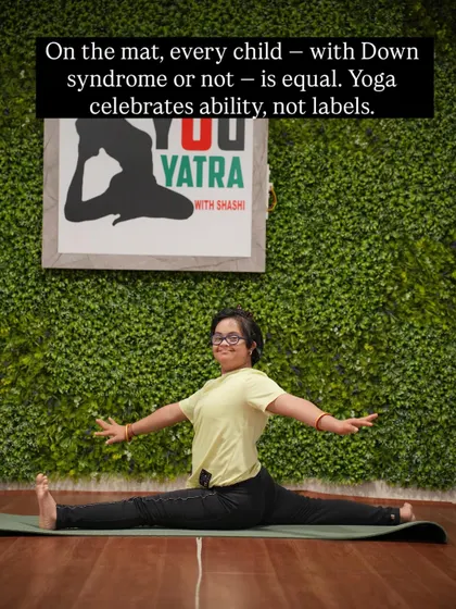 On my mat, every child is equal. Whether a child has Down syndrome or not, we celebrate ability, not labels. This is a space for pure potential.
