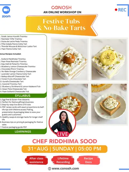 Explore the world of festive tubs and no-bake tarts, perfect for gifting and business. I cover a range of egg-free and gluten-free recipes, including Gulab Jamun Tiramisu and Paan Panna Cotta Tart, with tips on packaging and shelf life.