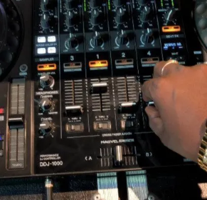 Another shot of my professional DJ console, showing the precision and control I have over the music.