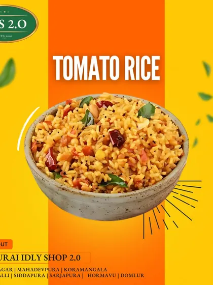 A closer look at our tangy and spicy Tomato Rice. It's a flavorful one-pot meal that is perfect for a quick and satisfying lunch.