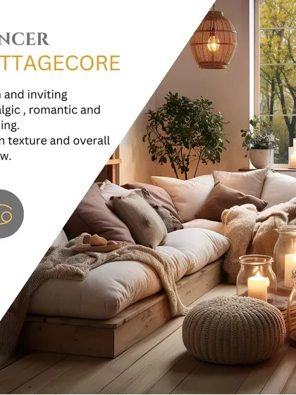 For the warm and inviting Cancer, Cottagecore is the perfect fit, with its nostalgic, romantic, and soothing aesthetic.