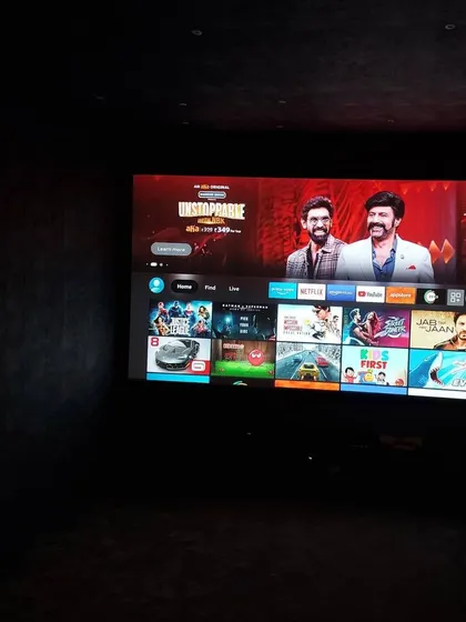 A duplicate image of a 4K projector screen displaying a user interface with sharp clarity.