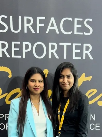 Attending an industry event for Surfaces Reporter. Staying connected with the design community and latest trends is crucial for my work.