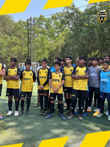 Our players listening intently during the SMFA x SESA partnership announcement. This collaboration is for them and their future.