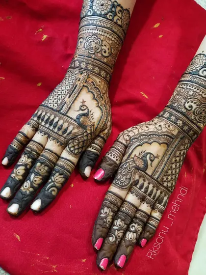 Here is a collection of my intricate bridal and engagement designs. Each one features a unique combination of traditional motifs like elephants, peacocks, lotuses, and personalized elements for the bride.
