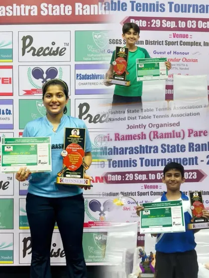 Our champions Annanya Basak, Aayan Athar, and Aakarshan Yadav with their gold and bronze medals at the 3rd Maharashtra State Ranking Tournament in Nanded.
