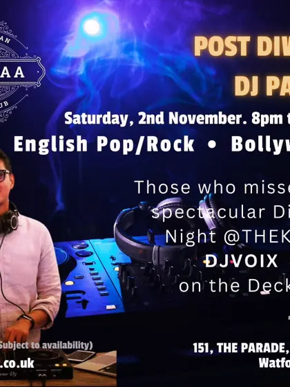 This was for a post-Diwali DJ party at Thekaa Gastropub. I played a mix of English Pop, Rock, and Bollywood to keep the festive spirit alive.