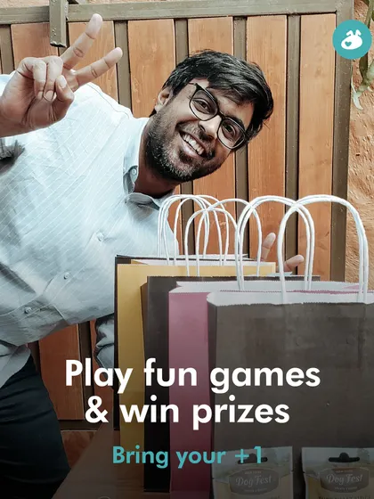 Our founder, Shobhit, with goodie bags for our Pune Adda. We always have fun games and prizes to give away.