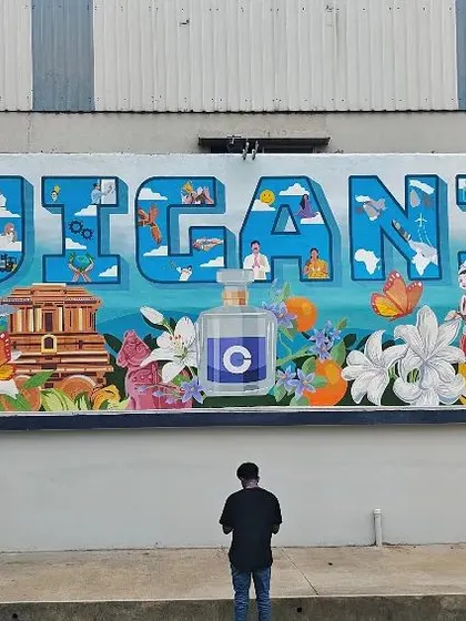 This sprawling mural for Givaudan Pvt Ltd captures the essence of their brand, blending elements of Indian culture, nature, and innovation. It's a testament to how we can translate a company's complex story into a single, breathtaking visual.