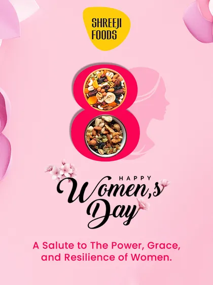 On Women's Day, I salute the power, grace, and resilience of women with a gift of health. My dry fruit mixes are a great way to show appreciation.