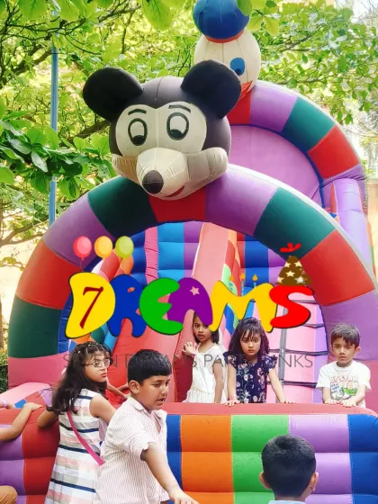 To make the party extra fun, I can also provide a Mickey Mouse bouncy castle. It's a great way to keep the kids entertained and adds another exciting element to the celebration.