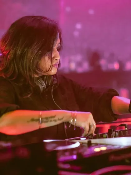 A close-up shot from the "House Party Series" at i-Bar. You can see my hands on the decks, fine-tuning the mix. Every track is carefully selected to build a seamless musical story.