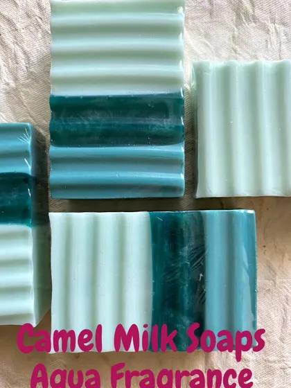 Another shot of the Aqua fragrance soaps, ready to be wrapped and sent to a new home.