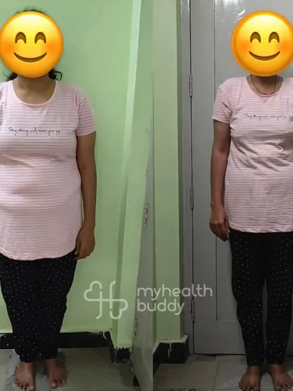 Another angle of her amazing transformation. She is now leaner, stronger, and on her way to even greater strength.