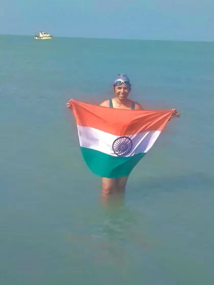 Our members don't just stick to the road. Here's our very own Asha, part of a relay team that swam across the Palk Strait from Sri Lanka to India. It's a testament to the adventurous spirit we foster.
