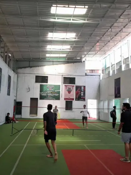 The court during daytime play. The skylights provide great natural illumination for your matches.