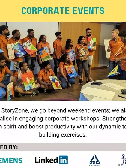 Beyond our weekend meetups, we specialize in engaging corporate workshops. Here's a look at a session designed to strengthen team spirit and boost productivity through dynamic team building art exercises.