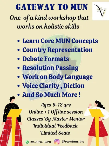 Our 'Gateway to MUN' workshop is a deep dive into the world of Model United Nations. We cover everything from core MUN concepts and debate formats to body language and voice clarity, providing individual feedback to help your child think globally and speak with authority.