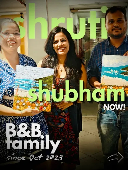 And this is Shruti and Shubham now, back for another workshop! They've been part of the family since October 2023 and their enthusiasm is contagious.